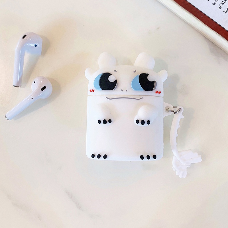 Case Vỏ Bọc Airpods 1&2/i12 Airpods Pro Bí Kíp Luyện Rồng Răng Sún Dễ Thương Hộp Sạc Tai Nghe Airpods Silicon Dẻo