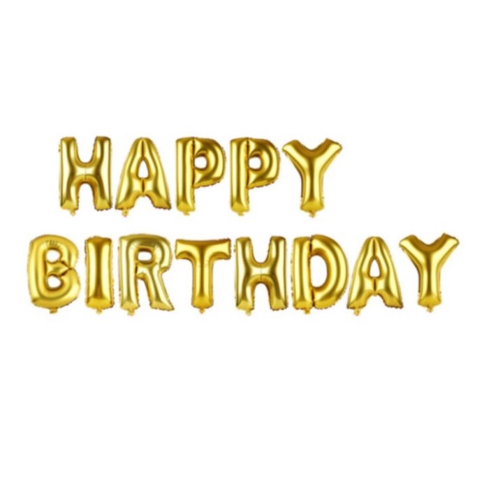 Bong Bóng Nhôm chữ Happy birthday trang trí sinh nhật cao 40 cm, Phụ kiện bong bóng trang trí sinh nhật trang trí tiệc