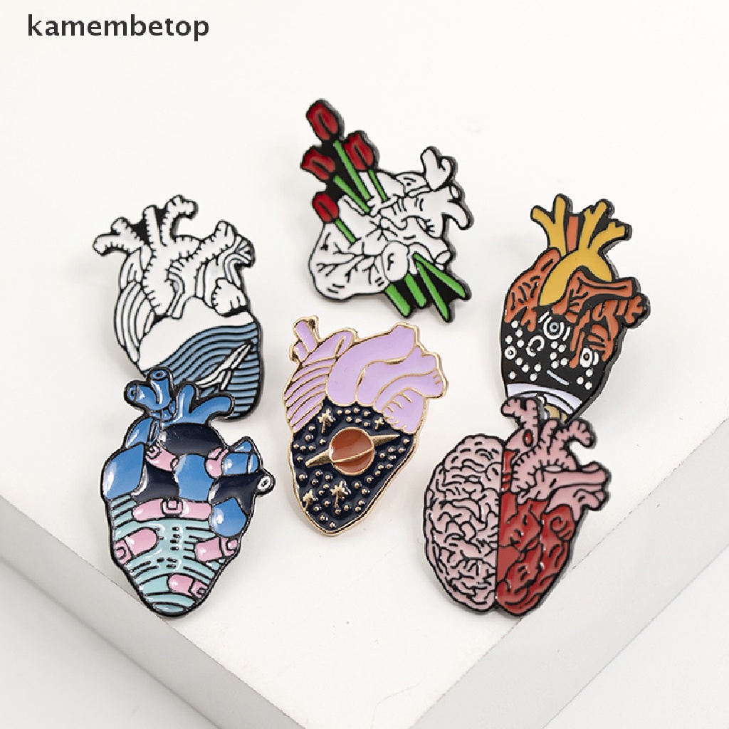 【KAM】 Enamel Pins Halloween Art Medical Heart Mental Brooch Jeans Lapel Badges Pin .