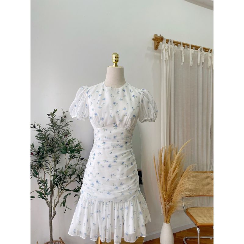Pass váy đầm tay phồng nhún Paris dress TIELA