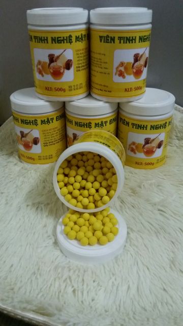 1kg nghệ viên mật ong - tinh bột nghệ có phiếu kiểm nghiệm Sở Y Tế và ATTP...( chia 2 hộp 500g)