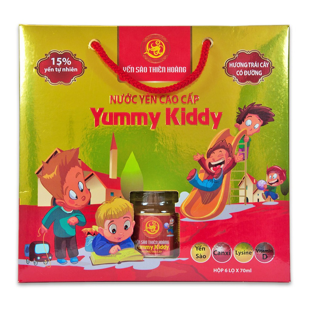 [ Hộp 6 Lọ ] Yến sào thiên hoàng yummy kiddy cao cấp cho bé yêu 15% yến tự nhiên 6 lọ * 70ml