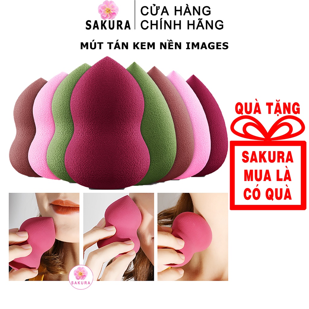 Mút tán kem nền IMAGES Bọt biển đánh phấn trang điểm tiện lợi nội địa trung SAKURA