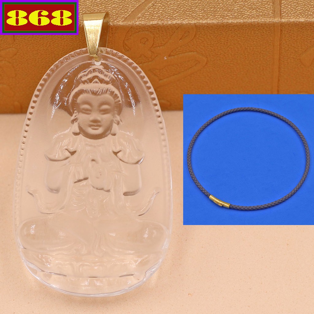 Mặt dây chuyền Phật Đại nhật như lai pha lê 3.6 cm MVFLTB5 - Hộ mệnh tuổi Mùi, Thân