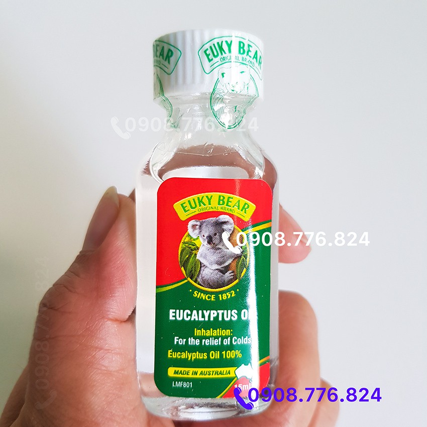 Dầu khuynh diệp Euky Bear 60ml nhập khẩu từ Úc, 100% tinh dầu bạch đàn, dùng được cho trẻ sơ sinh