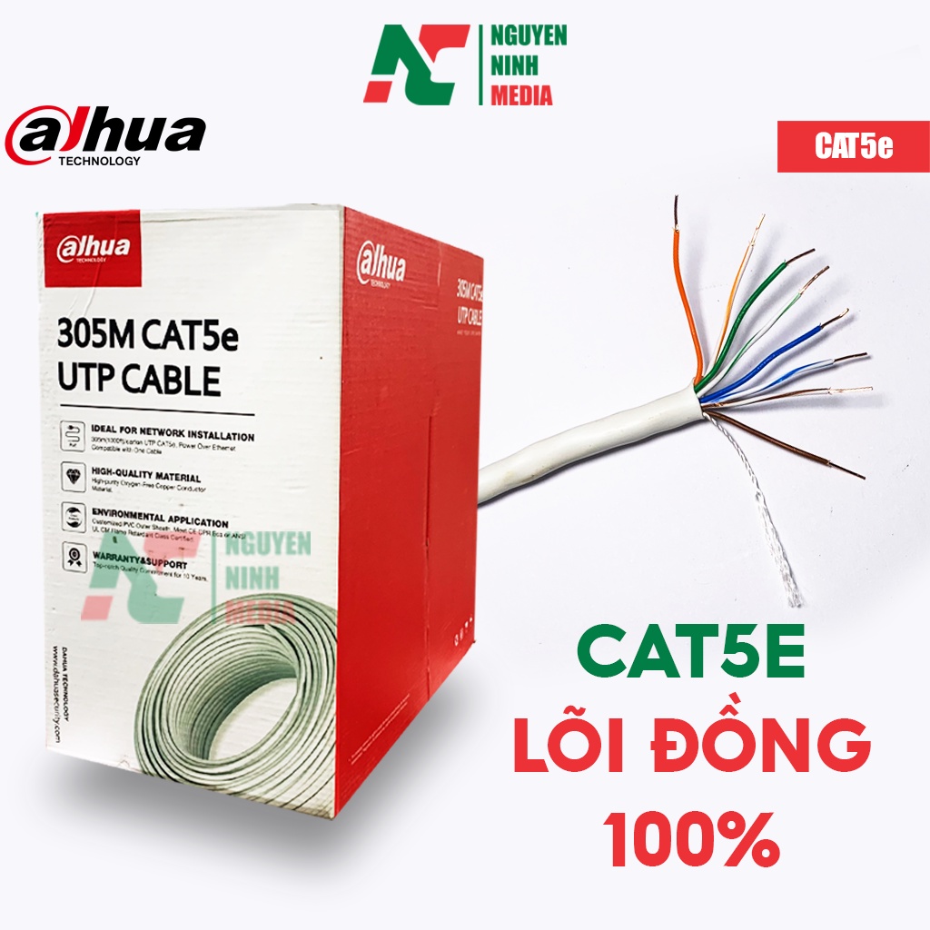 Dây Mạng Cat5e UTP Dahua PFM920I-5EUN - DSS Việt Nam Lõi Đồng 100% - Hàng Chính Hãng (Bán lẻ)