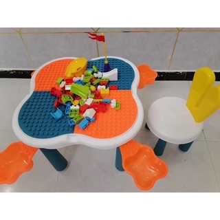 Bộ bàn ghế lego đa năng hoa anh đào. Bàn học bàn lego xếp hình cho bé