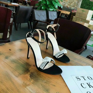 Sandal cao gót nữ 10P quai ngang đá Chile