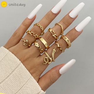 Set 10 Nhẫn Đeo Đốt Ngón Tay Nhiều Kiểu Phong Cách Vintage