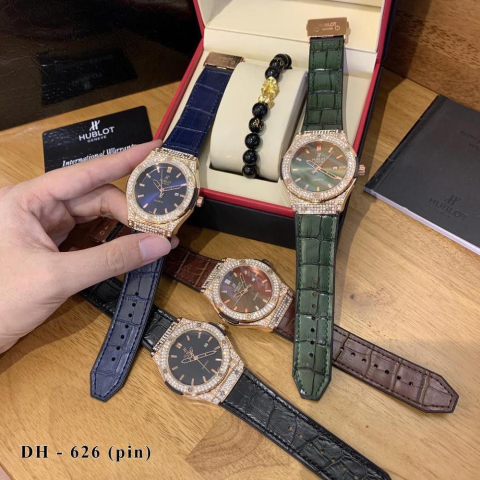 [Free Ship]  Đồng hồ nam Hublot - Clasicc và diamonds đính đá - 42mm bảo hành 12th watch229 | BigBuy360 - bigbuy360.vn