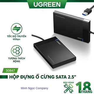 Hộp đựng ổ cứng 2.5 inch USB 3.0 dây liền hỗ trợ 6TB, chuẩn SATA, UGREEN US221 30847, vỏ nhựa ABS - Hàng Chính Hãng