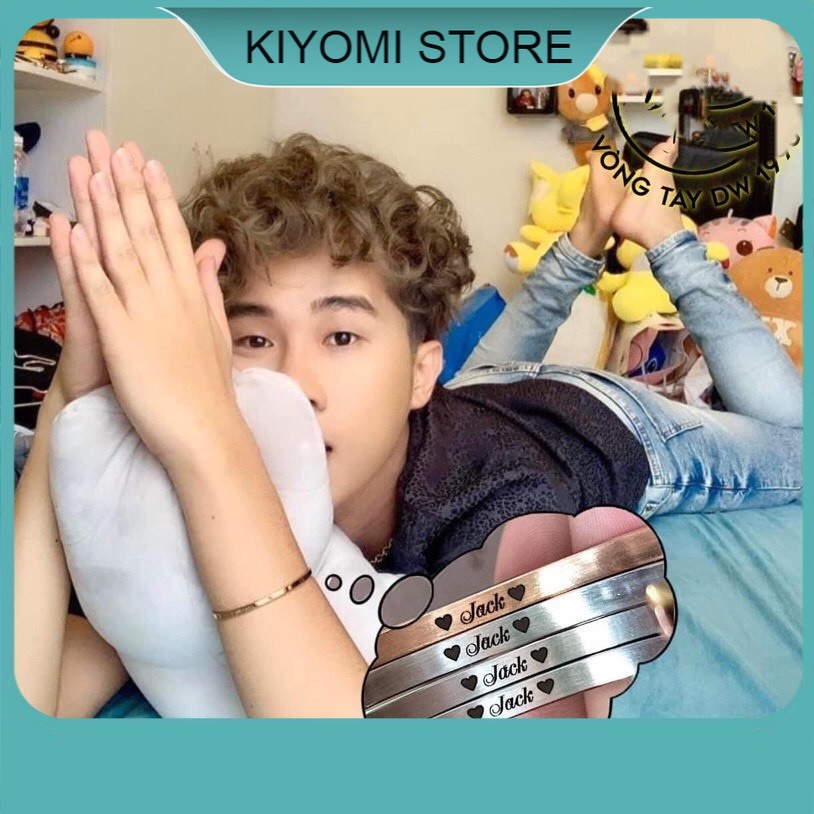 Vòng Tay Phong Cách Thời Trang Khắc Chữ Jack - KICM Theo Yêu Cầu Free Size Full Box KIYOMI STORE