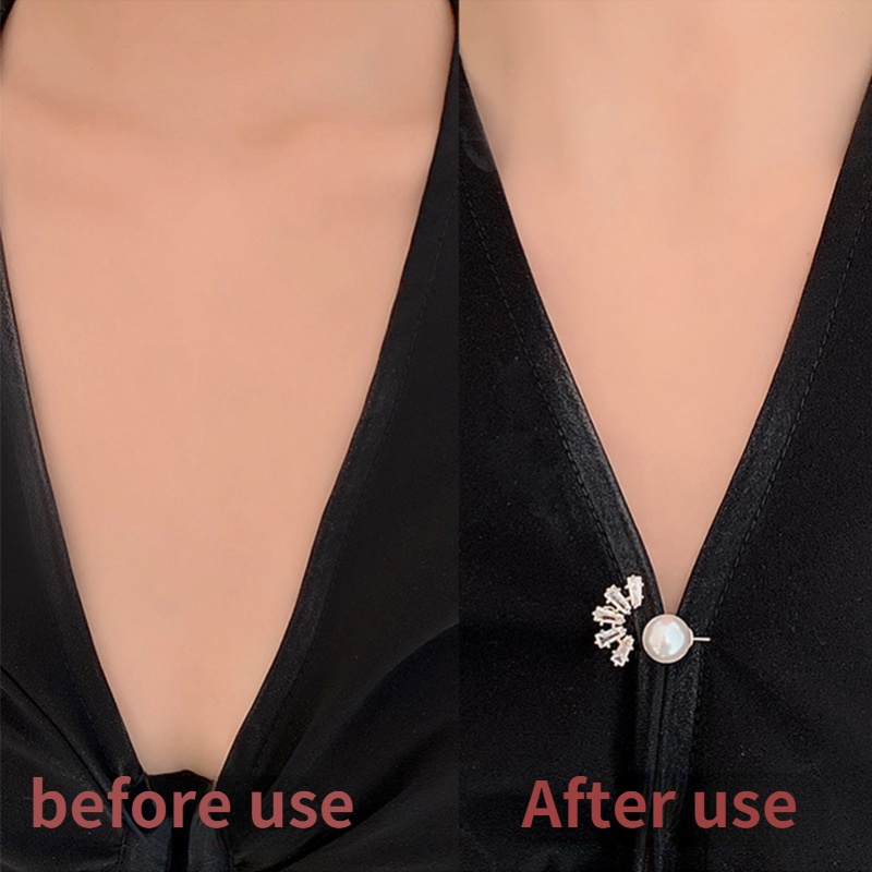 Ghim Cài Cổ Áo Ngọc Trai Nhân Tạo Chống Chói Cỡ Nhỏ Phụ Kiện Trang Trí Áo Cardigan Thời Trang Mới