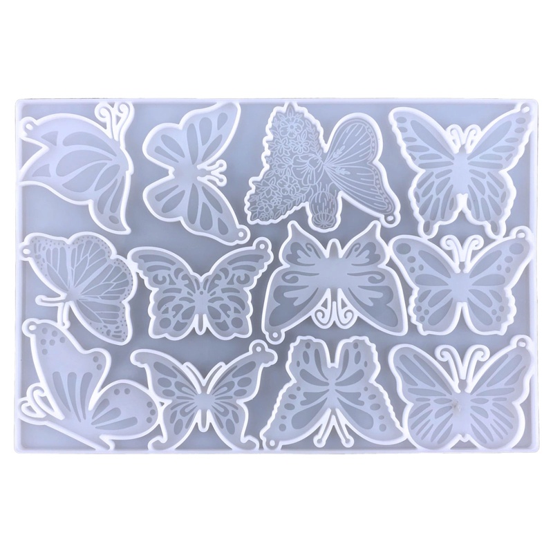 Khuôn Làm Móc Khóa Bằng Nhựa Resin Hình Bướm DIY