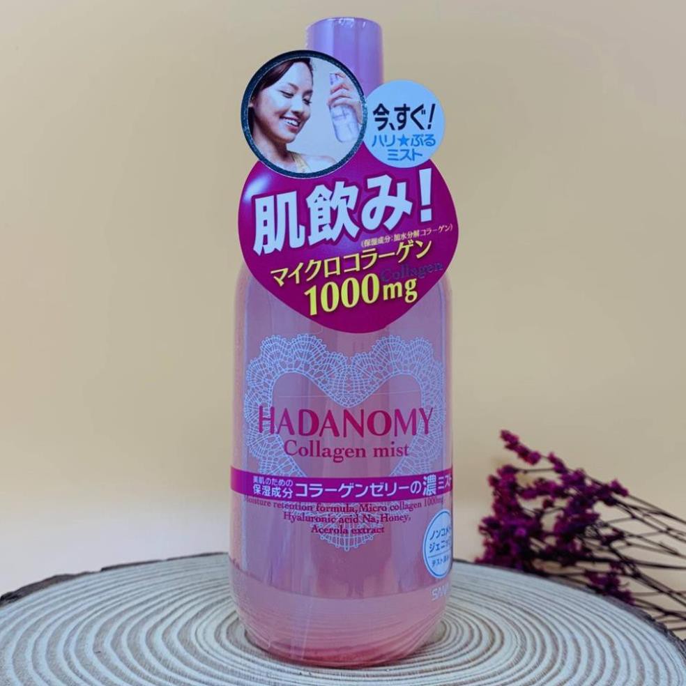 Xịt khoáng Hadanomy Collagen Mist 250ml xịt dưỡng ẩm tăng đàn hồi da hàng Nhật meishoku