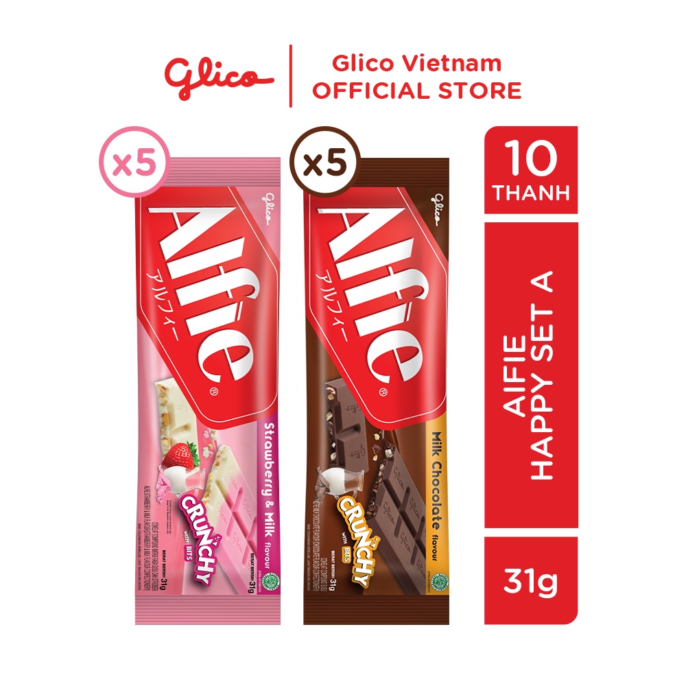 Socola dạng thanh GLICO Alfie (Combo 10 thanh mix vị)