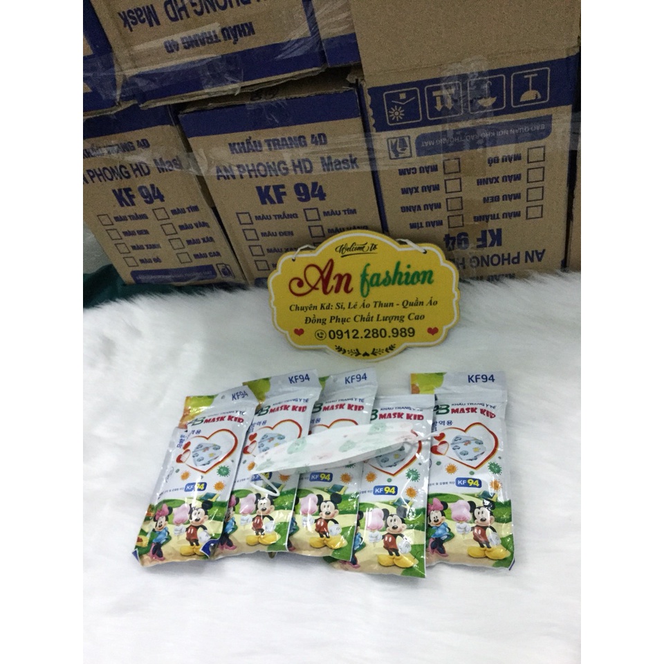 Combo 10 gói Khẩu trang KF94 cho bé gói 10 cái 4 lớp kháng khuẩn an toàn thời trang