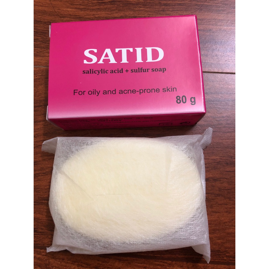 Xà phòng ngừa mụn lưng Satid bánh 80g, giảm thâm, viêm nang lông hiệu quả | BigBuy360 - bigbuy360.vn
