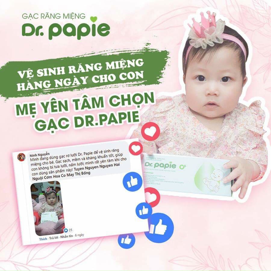 Gạc Răng Miệng Dr.Papie Từ 0 Tháng Tuổi - Bảo Vệ Và Làm Sạch Răng Miệng Cho Bé