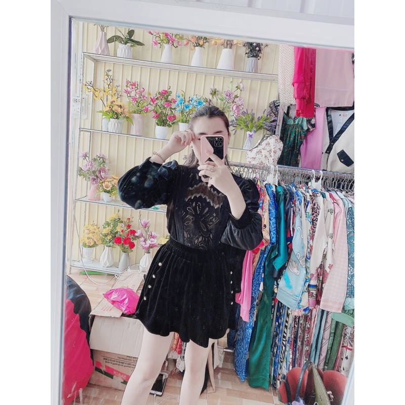 Set Nhung Phối Ren Siêu Đẹp