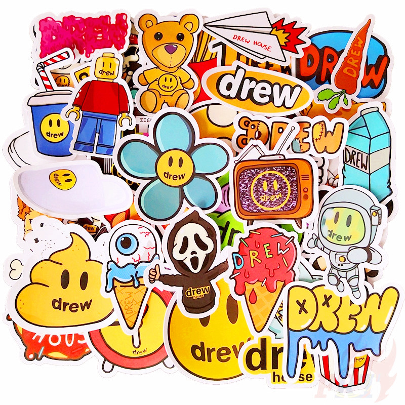 ❉ Drew House - Justin Bieber Fashion Brand Series 04 Stickers ❉ 52Pcs/Set Waterproof DIY Decals Doodle Stickers