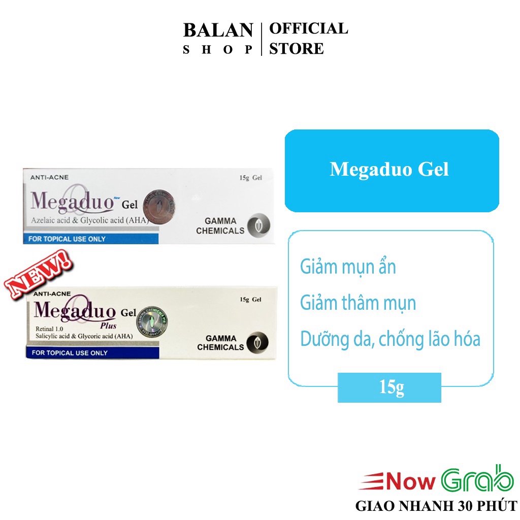 Gel Giảm Mụn, Giảm Thâm Megaduo Gel - Bản AHA và Plus Retinal 1.0 - Gamma Chemicals - Balan Shop