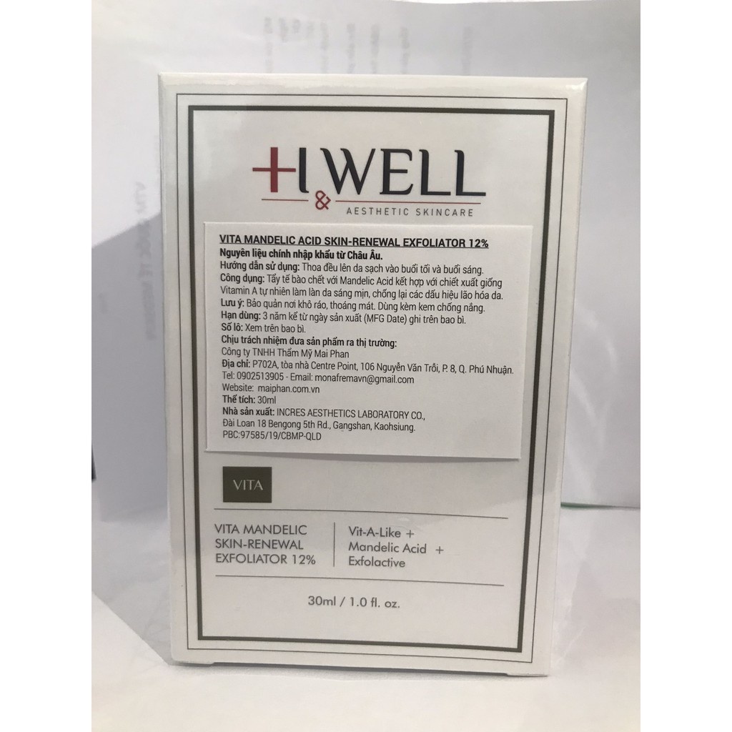 SERUM SÁNG MỊN TRẺ HÓA DA HWELL VITA 12% 30ml