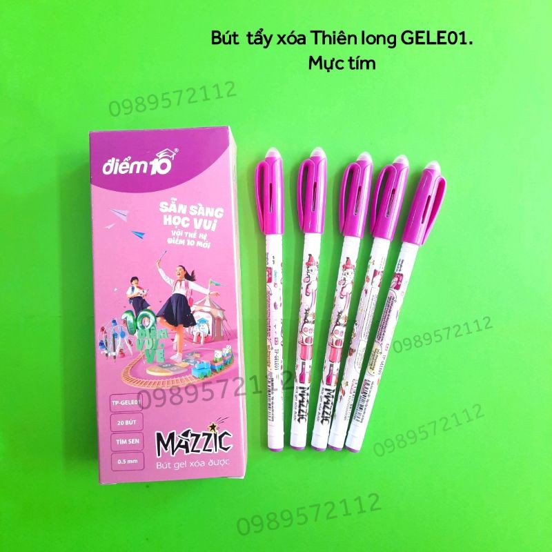 Hộp 20 cái bút Gel tẩy,xóa được điểm 10 TL MAZZIC.