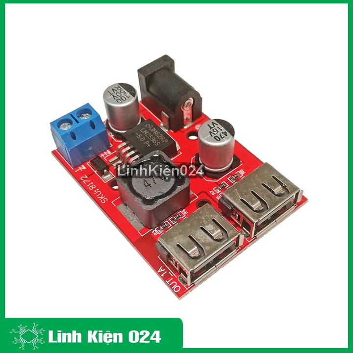 Module Hạ Áp Buck DC-DC Vin 6 - 40V Vout 5V 3A 2 Đầu RA V2