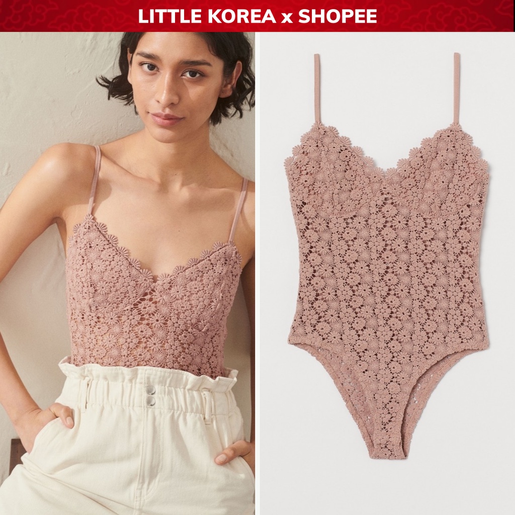 Áo Bodysuit 2 Dây Nữ Áo Liền Thân Ren Hoa Sexy Gợi Cảm - LITTLE KOREA