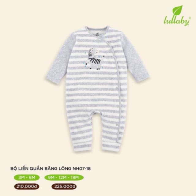 Lullaby NH07-18 Bộ Body Liền Quần Băng Lông