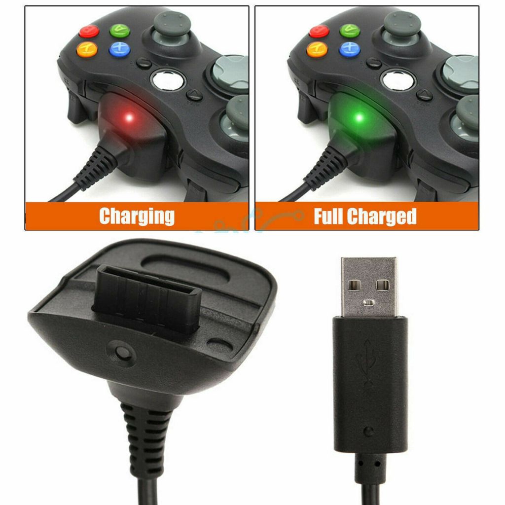 ✩ Rechargeable Battery Pack Charger Cable Dock for Xbox 360 Wireless Controller 【vrru】