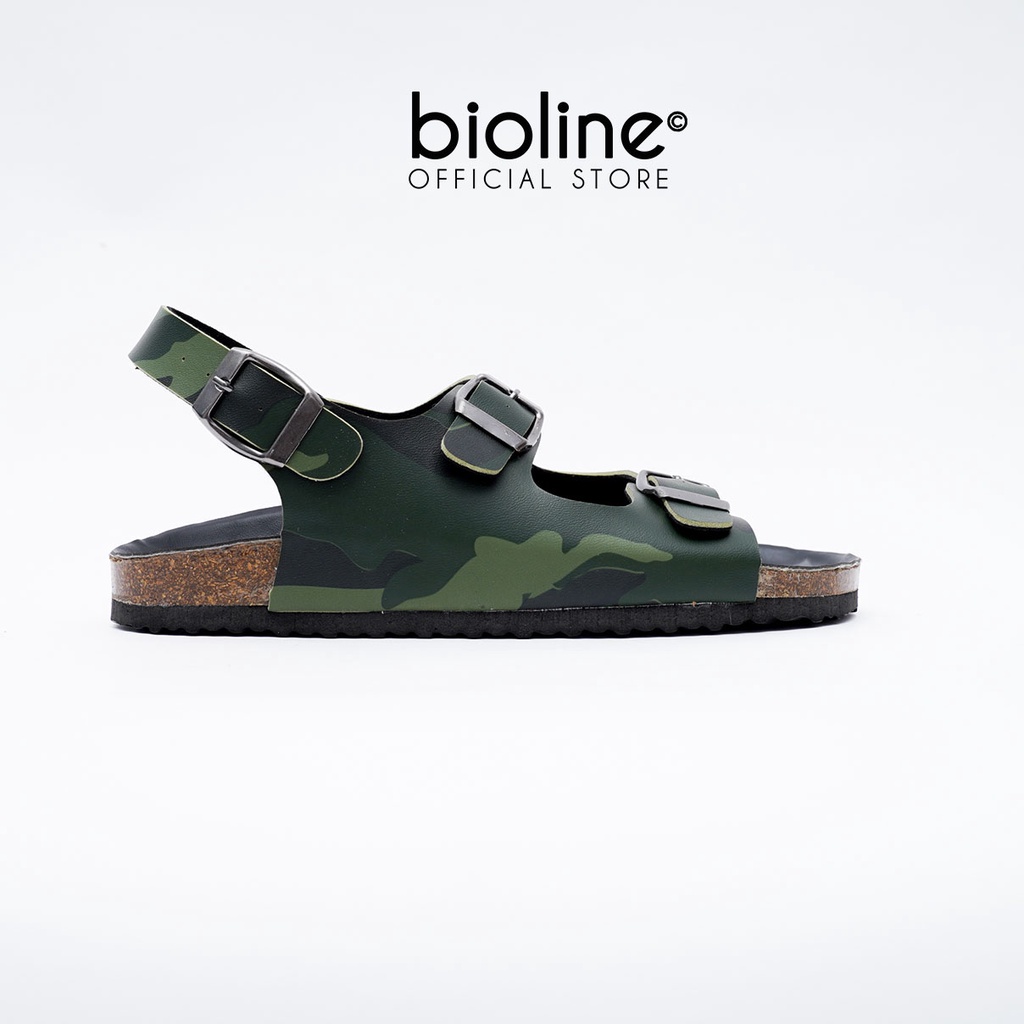 R02-Sandal đế trấu ARMY BIRKEN da PU chống nước cao cấp màu rằn ri quân đội, dép quai hậu học sinh chính hãng BIOLINE