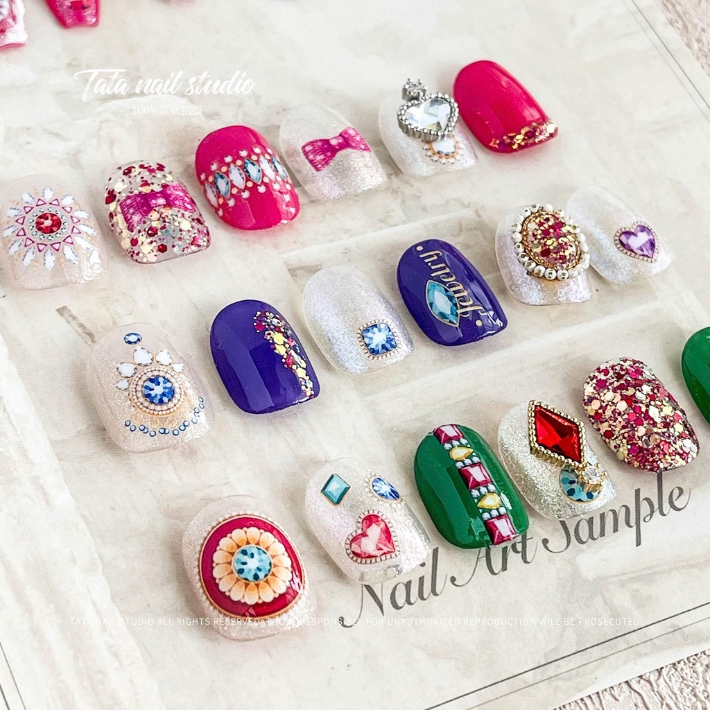 Đề Can Lá Nhôm Chất Lượng Cao Dùng Để Trang Trí Móng Tay 3D Phong Cách Bohemian