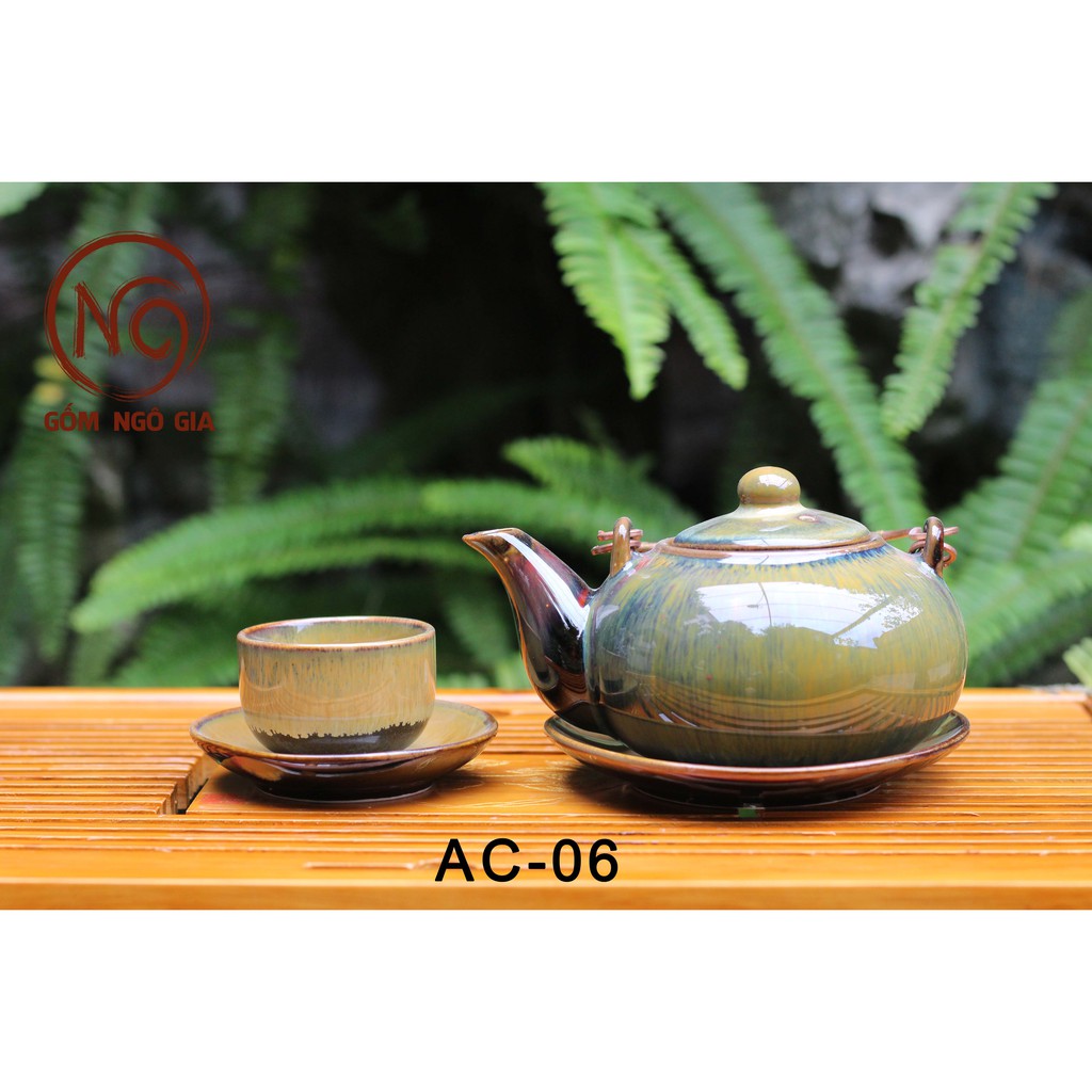 Ấm chén Bát Tràng 💰XẢ KHO BÙ LỖ💰 ấm trà men hỏa biến cao cấp giá rẻ