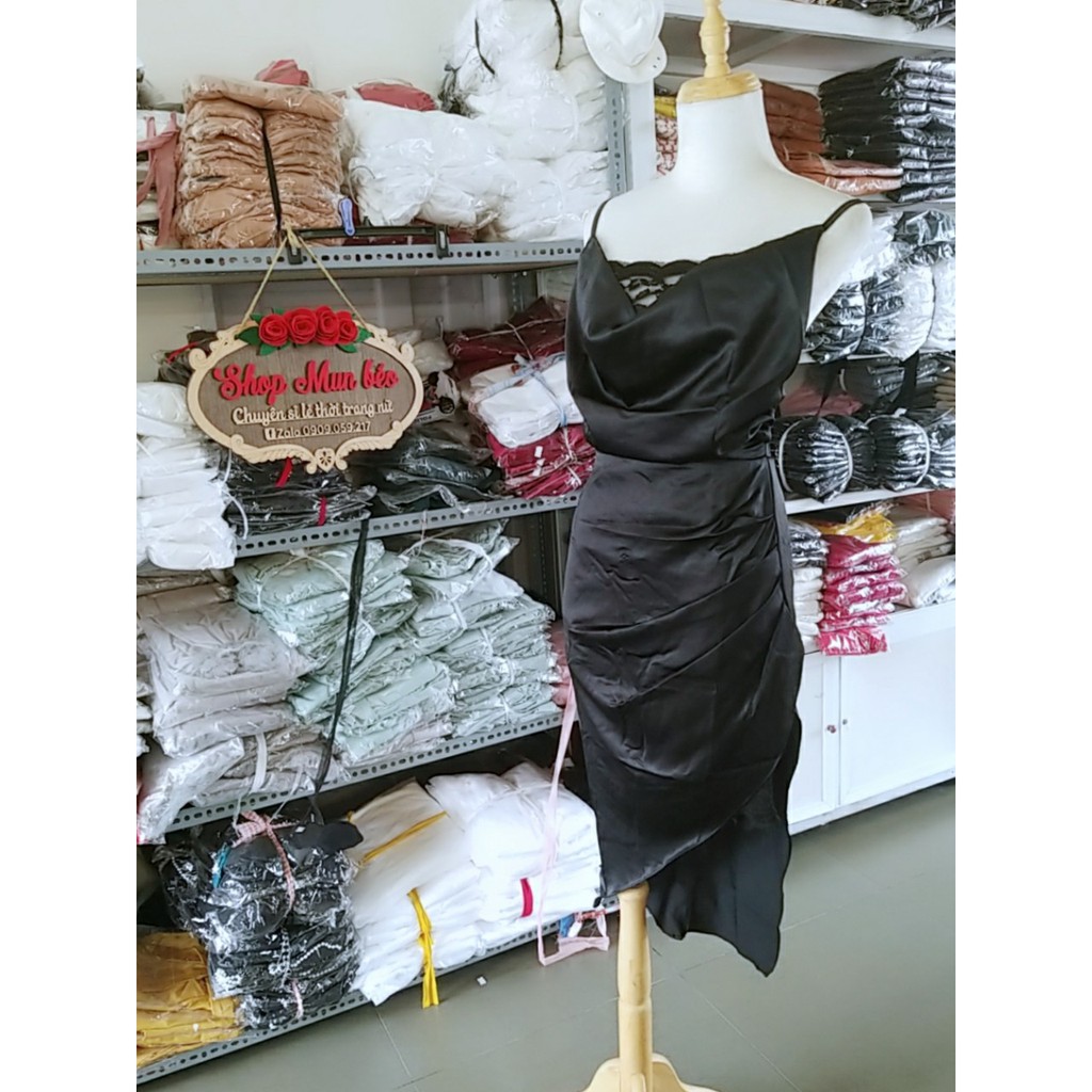 (VIDEO+HÌNH THẬT) Váy Đầm 2 Dây Cổ Đổ Phối Ren Sang Trọng Thời Trang Công Sở Dạo Phố Dự Tiệc Hàng Cao Cấp | BigBuy360 - bigbuy360.vn