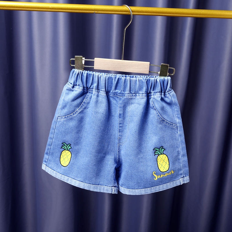 Quần Short Denim Lưng Cao Dáng Rộng Thời Trang Mùa Hè Phong Cách Hàn Quốc Mới Cho Bé Gái 2022