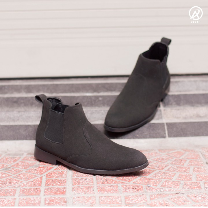 [Có Video Thật] Giày Chelsea Boot Cổ Chun Da Búc Màu Đen Cực Đẹp - CB520-bucdenchun(GB)- Kèm Vòng Gỗ Bách Xanh