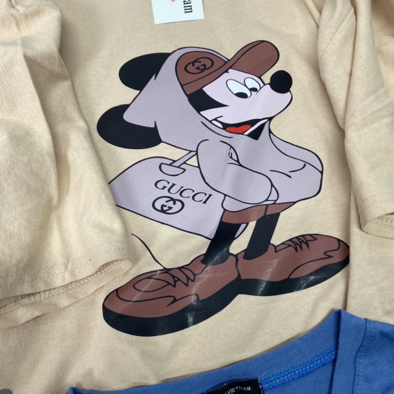 Áo phông mickey phom thụng tay lỡ Áo thun ngắn tay mùa hè dáng rộng form to