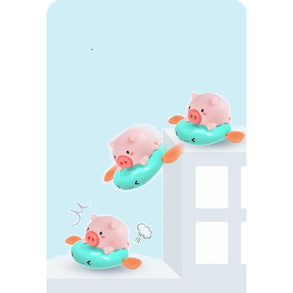 Đồ chơi nhà tắm Lợn con chèo thuyền phun nước chú lợn nước đi bơi