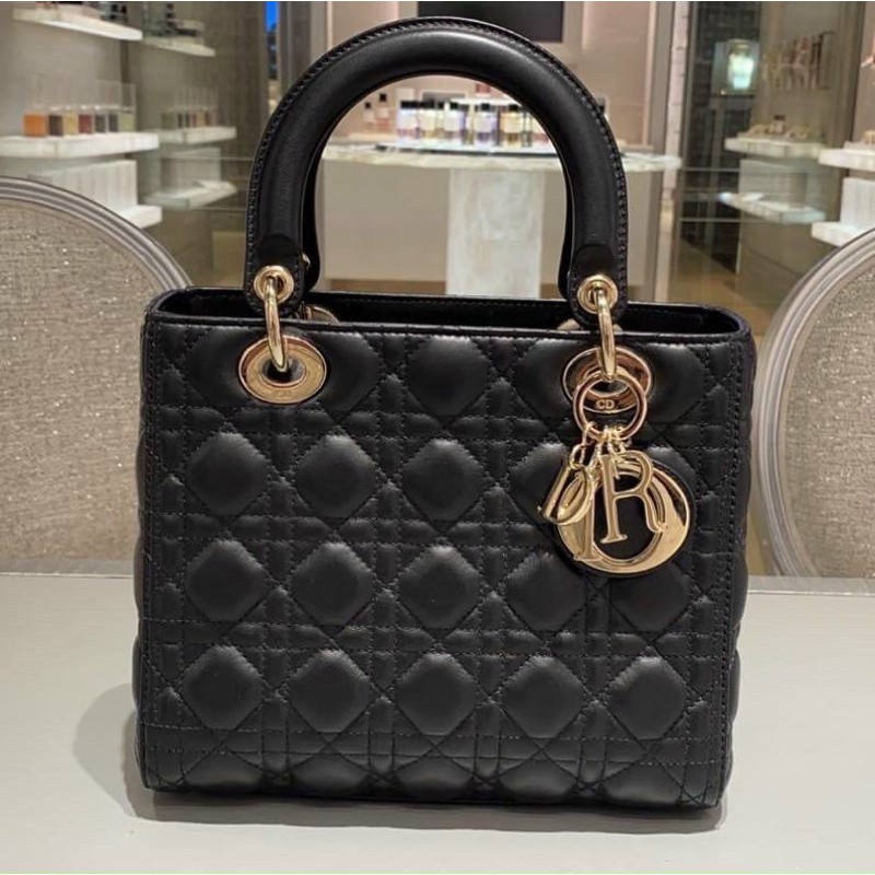 Túi lady 5 ô trám da lì