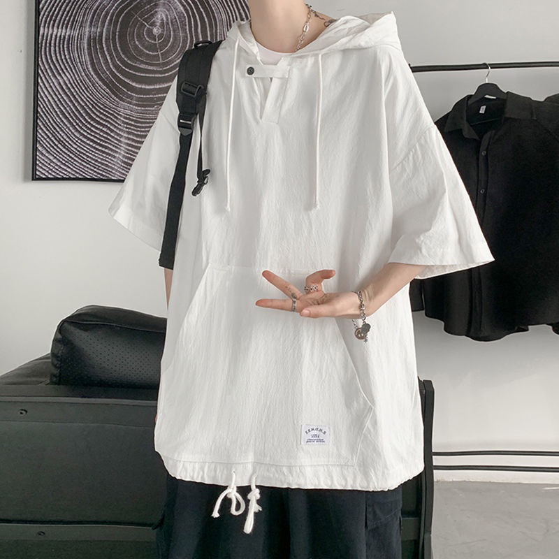 Áo Hoodie Tay Ngắn Thời Trang Mùa Hè Dễ Phối Đồ Cho Nam Và Nữ