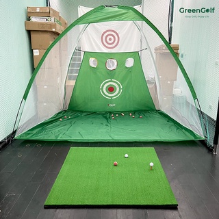 Combo lồng tập golf 3m có lưới chip + thảm swing 1.2m / tặng 3 bóng golf mới/ bộ tập swing golf tại nhà giá rẻ