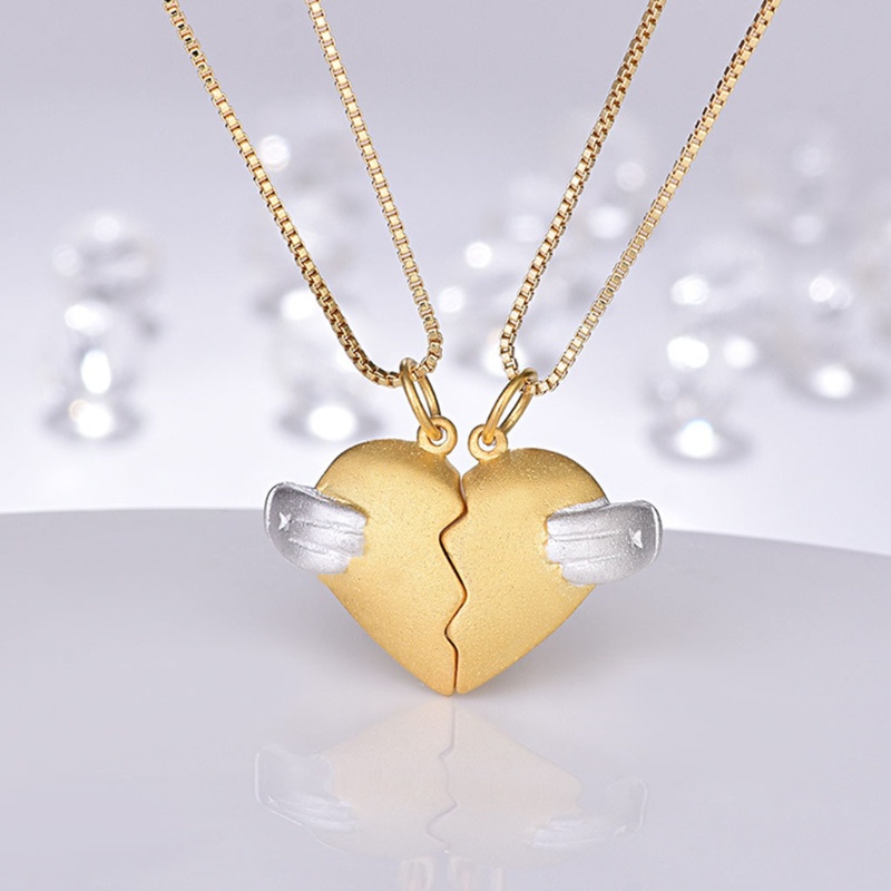 Flgo Two Souls Vòng cổ Mặt Đá Điều Ước Hình Trái Tim Từ Tính Sáng Tạo Cho Cặp Đôi