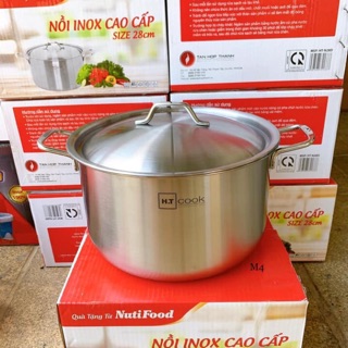 Nồi luộc gà inox cao cấp 28cm 8 lít ht cook hkm nutifood