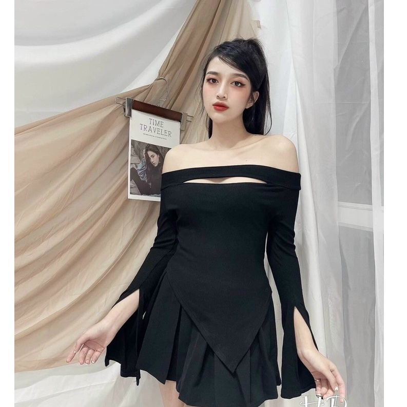 [Mã 11FASHIONSALE1 giảm 10K đơn 50K] Áo Thun Body Dài Tay Vạt Chéo Nhún EO | BigBuy360 - bigbuy360.vn