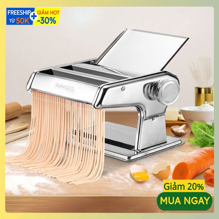 Máy cán mì cắt mì sợi quay tay 2 lưỡi dao