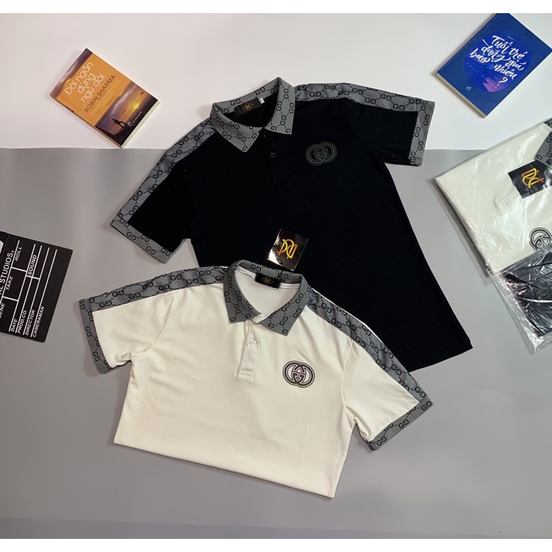Áo thun nam cổ trụ_áo thun nam cổ bẻ thêu logo(chất liệu cotton 109% vải dày co dãn 4 chiều) | BigBuy360 - bigbuy360.vn