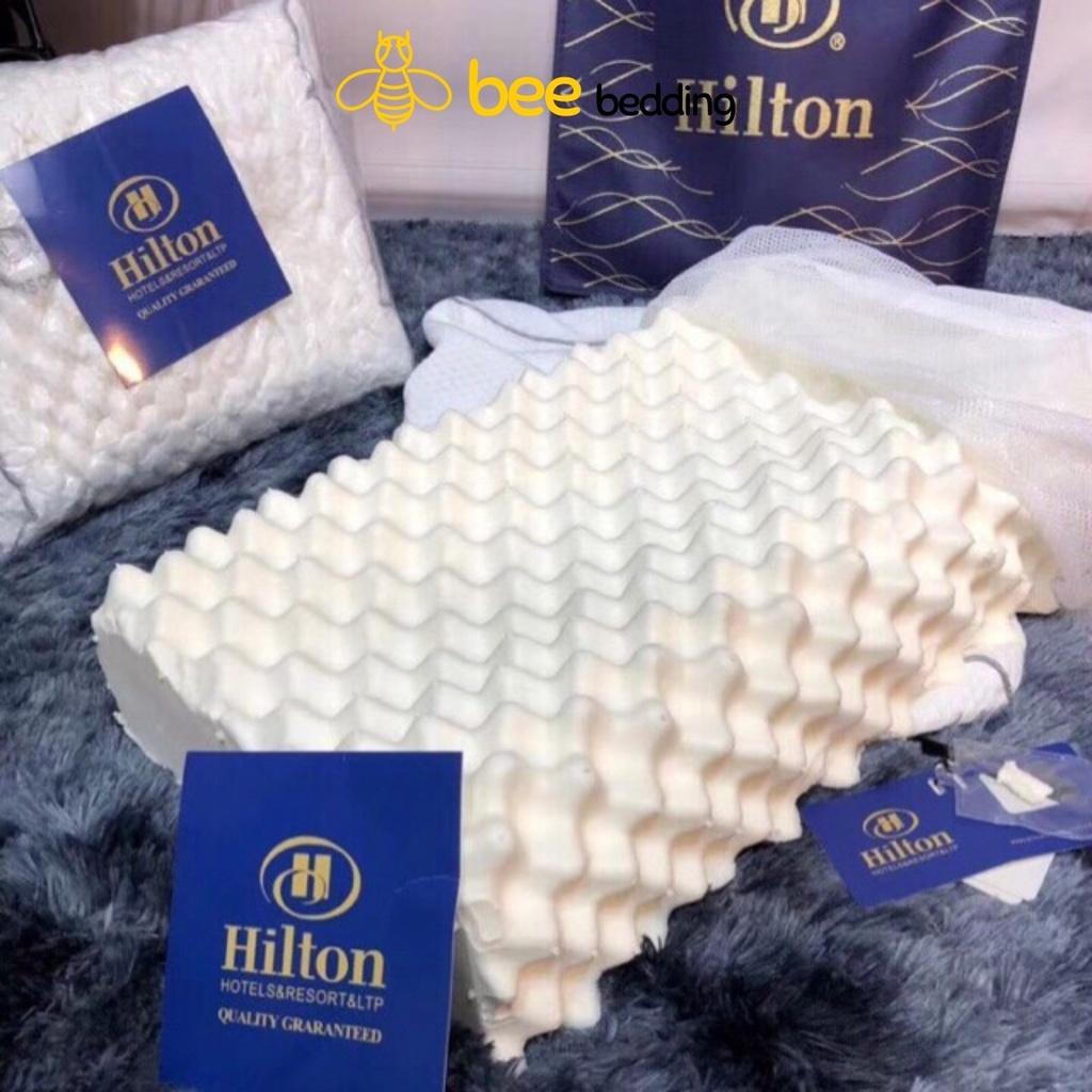 Gối cao su non người lớn Hilton, giảm đau mỏi vai gáy, ngáy ngủ, chất liệu êm ái, mềm mại, thoáng khí – giúp ngủ ngon