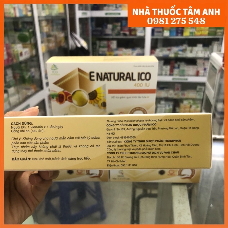 Viên Uống Enatural ICO 400IU-Vitamin E Tự Nhiên Kết Hợp Tinh Dầu Hoa Anh Thảo, Gỉam Quá Trình Lão Hóa, Cân Bằng Nội Tiết